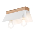 Lampa sufitowa ESME 2xE27/15W/230V biała/dąb