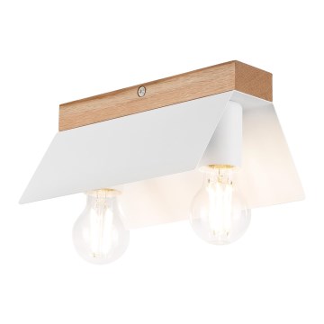 Lampa sufitowa ESME 2xE27/15W/230V biała/dąb