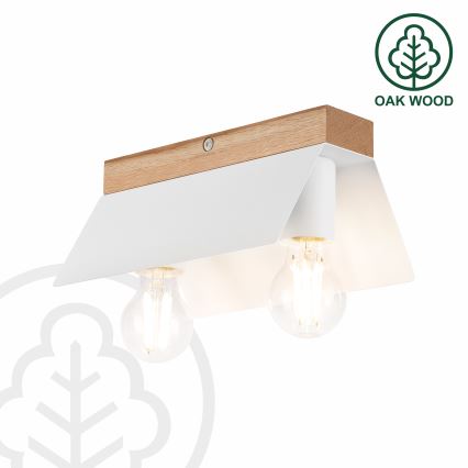 Lampa sufitowa ESME 2xE27/15W/230V biała/dąb