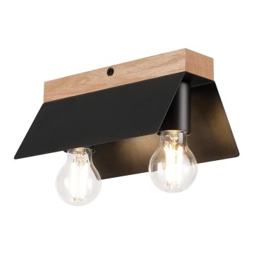 Lampa sufitowa ESME 2xE27/15W/230V czarna/dąb