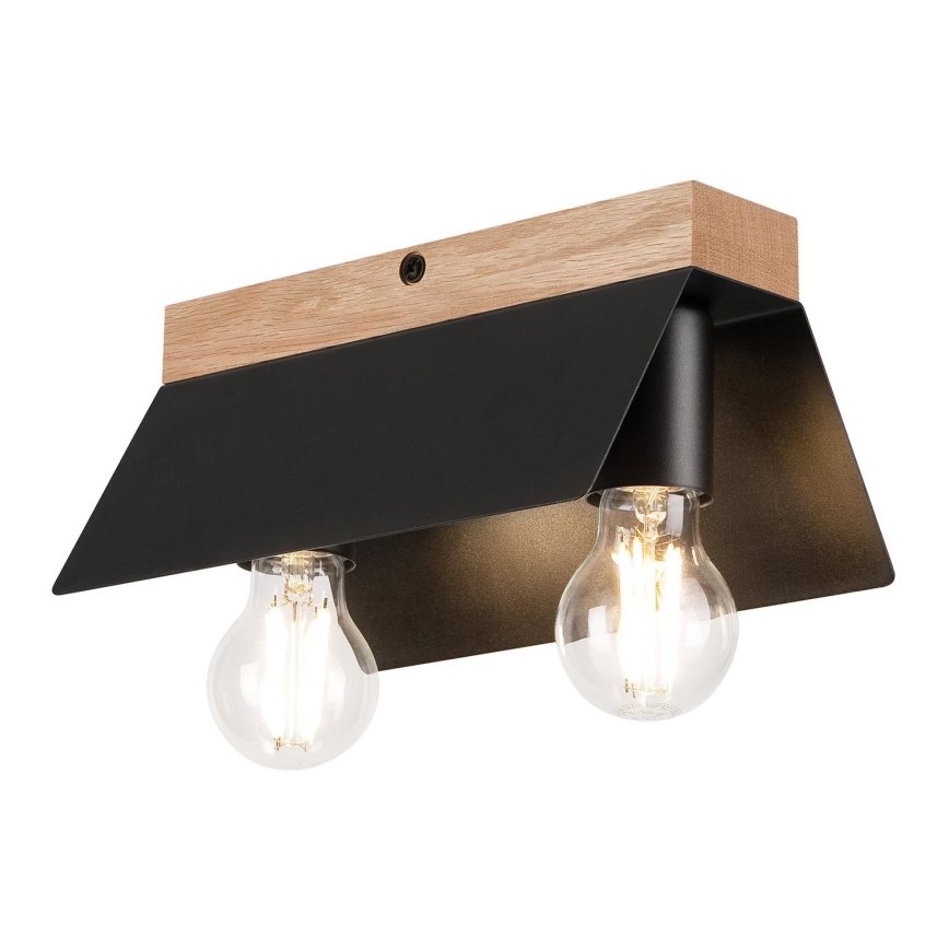 Lampa sufitowa ESME 2xE27/15W/230V czarna/dąb