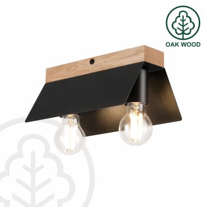 Lampa sufitowa ESME 2xE27/15W/230V czarna/dąb