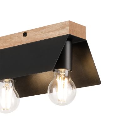 Lampa sufitowa ESME 2xE27/15W/230V czarna/dąb