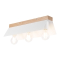 Lampa sufitowa ESME 3xE27/15W/230V biała/dąb