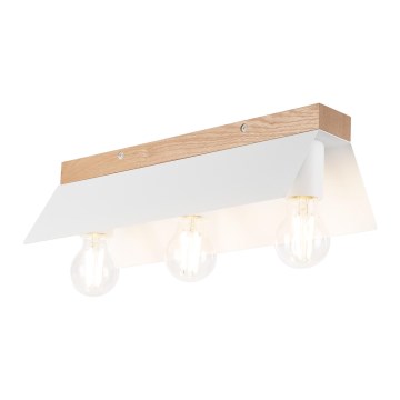 Lampa sufitowa ESME 3xE27/15W/230V biała/dąb