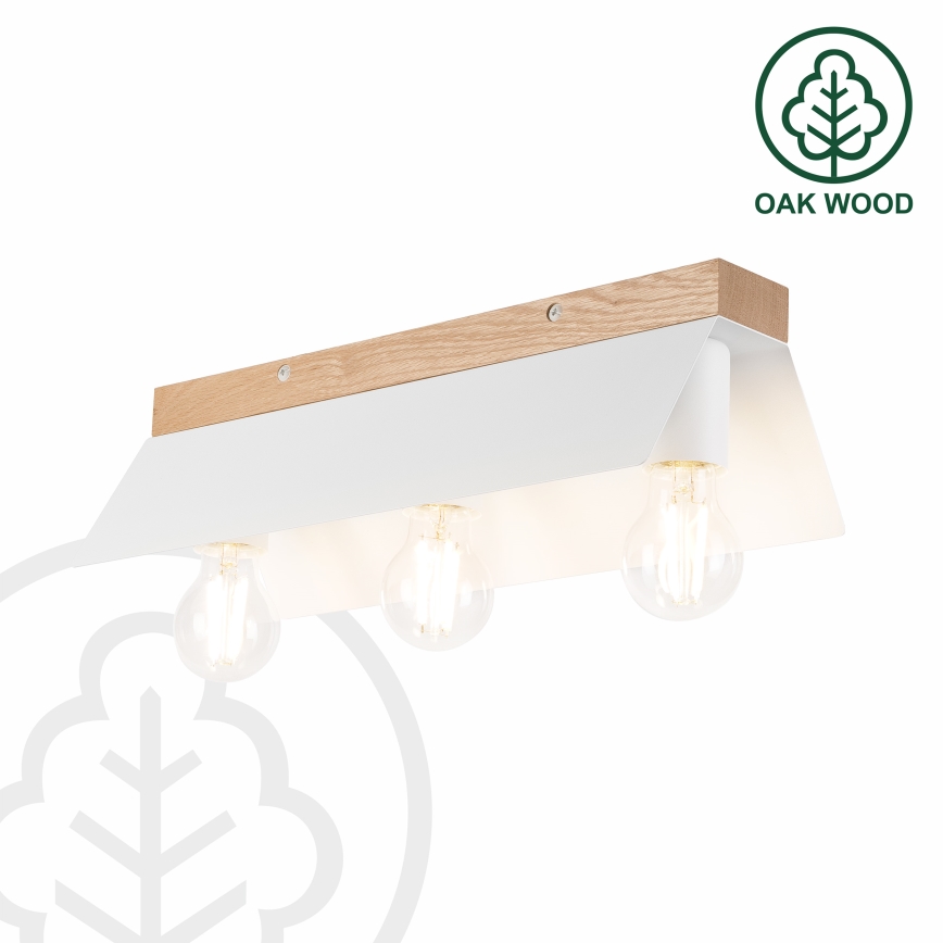 Lampa sufitowa ESME 3xE27/15W/230V biała/dąb