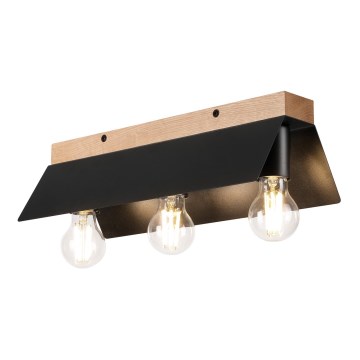 Lampa sufitowa ESME 3xE27/15W/230V czarna/dąb