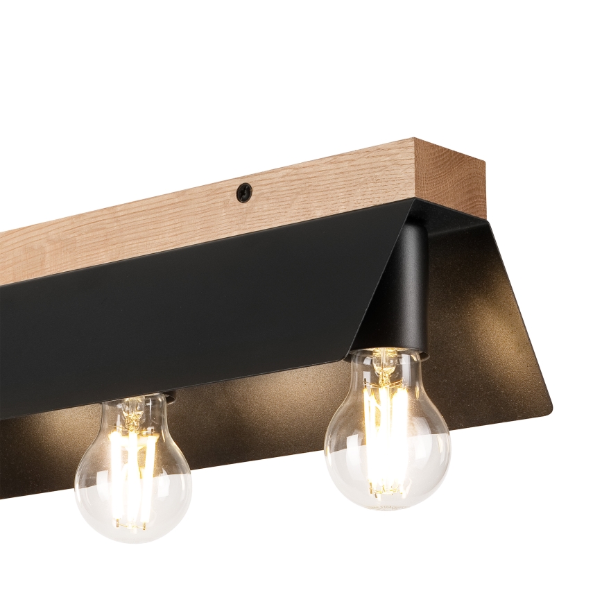 Lampa sufitowa ESME 3xE27/15W/230V czarna/dąb