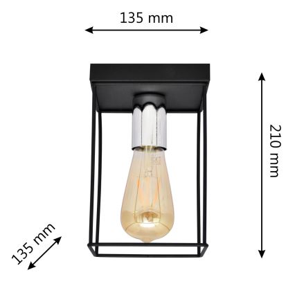 Lampa sufitowa FINN 1xE27/15W/230V czarna/chrom błyszczący
