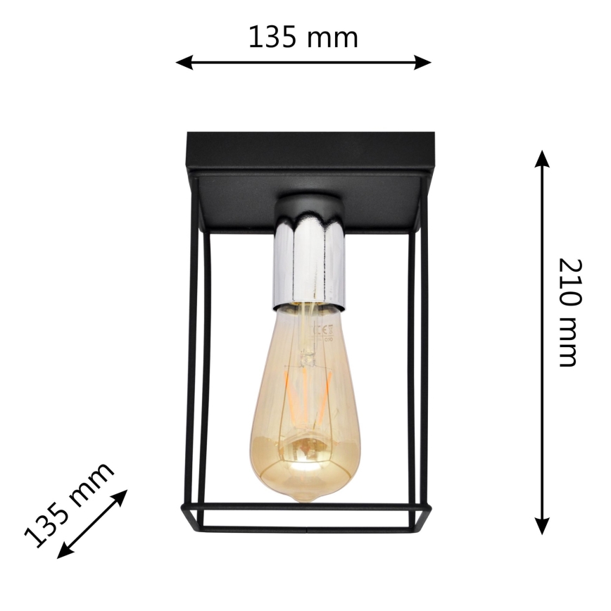 Lampa sufitowa FINN 1xE27/15W/230V czarna/chrom błyszczący