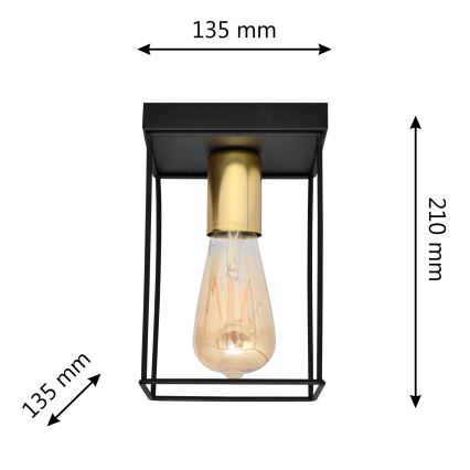 Lampa sufitowa FINN 1xE27/15W/230V czarna/złoty