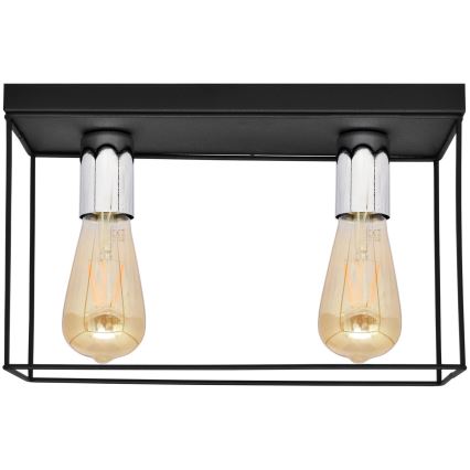 Lampa sufitowa FINN 2xE27/15W/230V czarna/chrom błyszczący