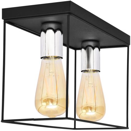 Lampa sufitowa FINN 2xE27/15W/230V czarna/chrom błyszczący