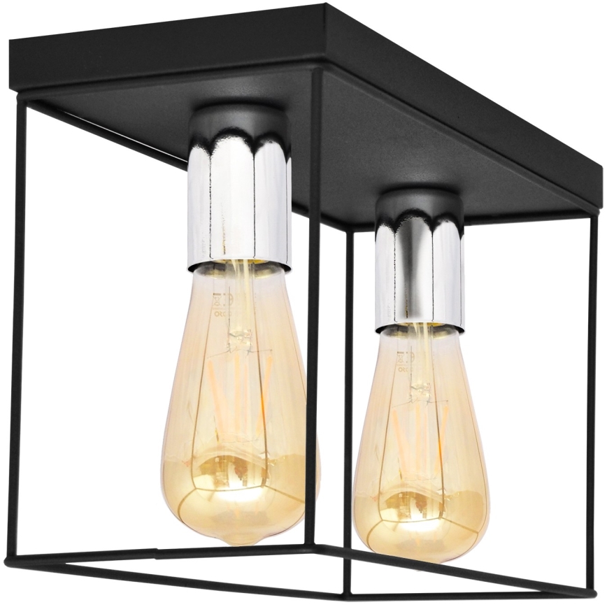 Lampa sufitowa FINN 2xE27/15W/230V czarna/chrom błyszczący