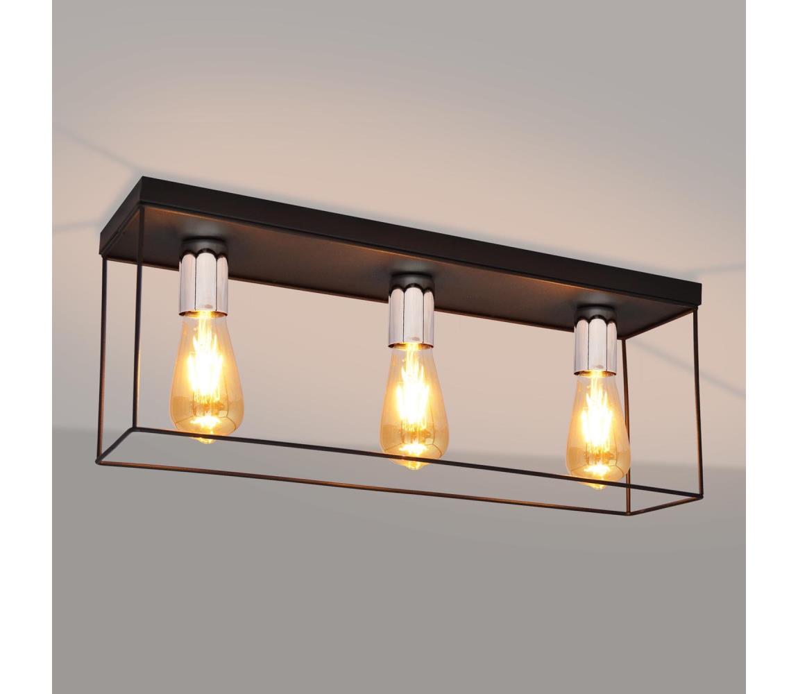 Lampa sufitowa FINN 3xE27/15W/230V czarna/chrom
