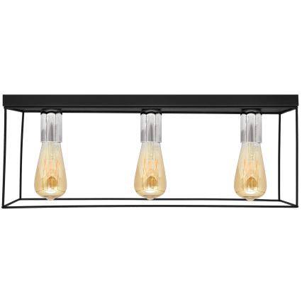Lampa sufitowa FINN 3xE27/15W/230V czarna/chrom błyszczący