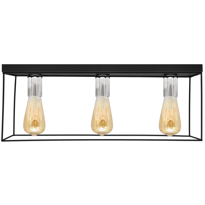 Lampa sufitowa FINN 3xE27/15W/230V czarna/chrom błyszczący