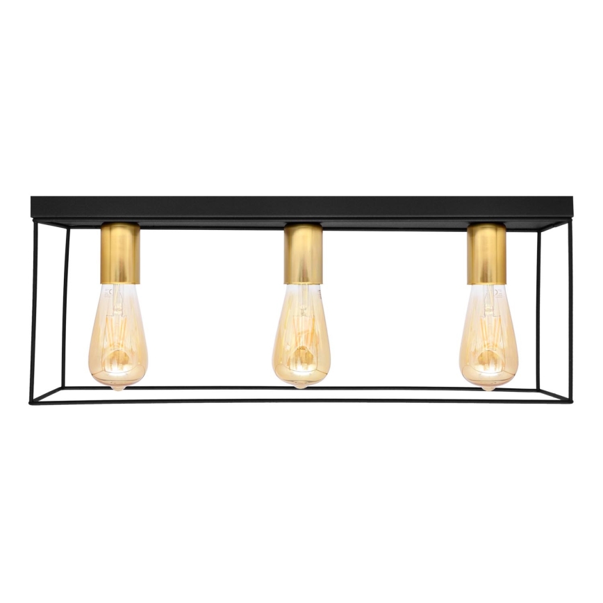 Lampa sufitowa FINN 3xE27/15W/230V czarna/złota