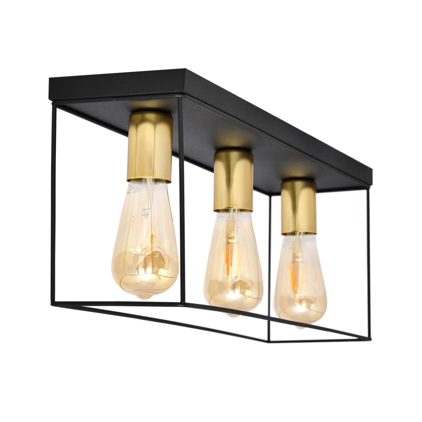 Lampa sufitowa FINN 3xE27/15W/230V czarna/złota