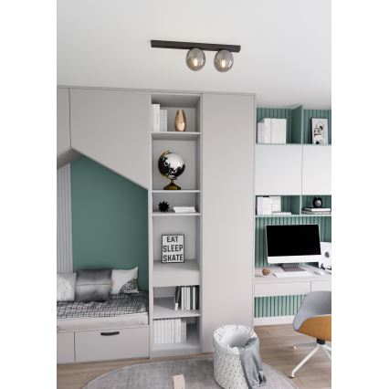 Lampa sufitowa FIT 2xE14/10W/230V czarna/szara