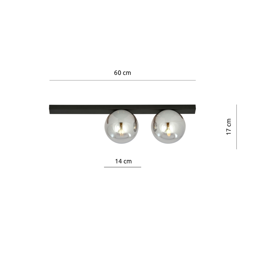 Lampa sufitowa FIT 2xE14/10W/230V czarna/szara
