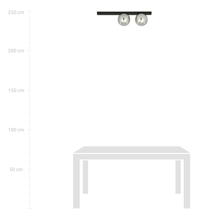Lampa sufitowa FIT 2xE14/10W/230V czarna/szara