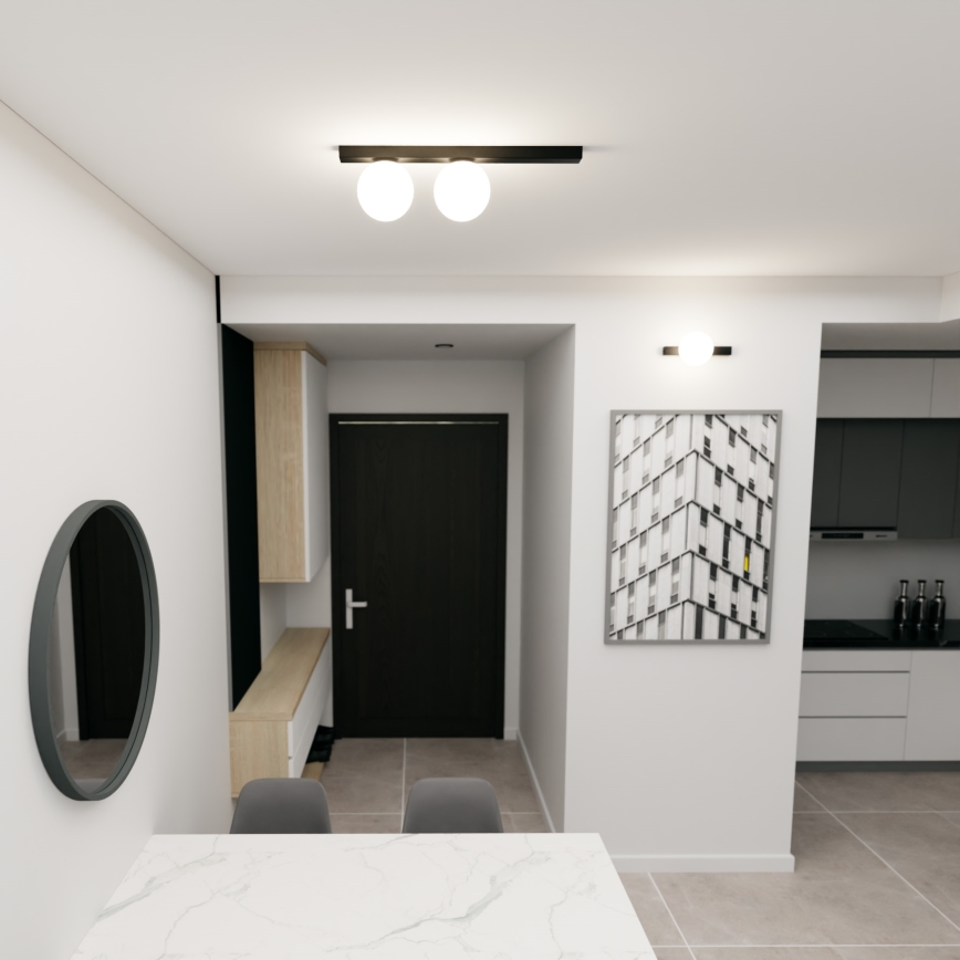 Lampa sufitowa FIT 2xE14/10W/230V czarne/białe
