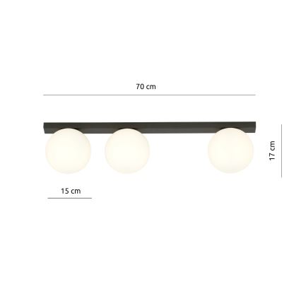 Lampa sufitowa FIT 3xE14/10W/230V czarna/biała