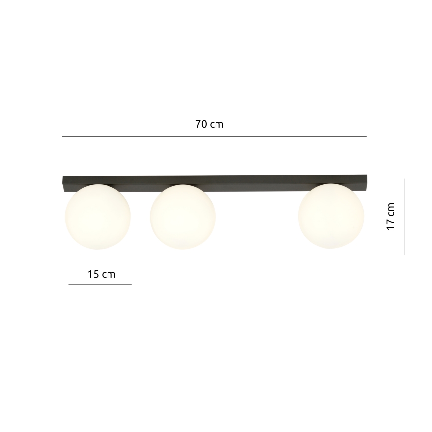 Lampa sufitowa FIT 3xE14/10W/230V czarna/biała