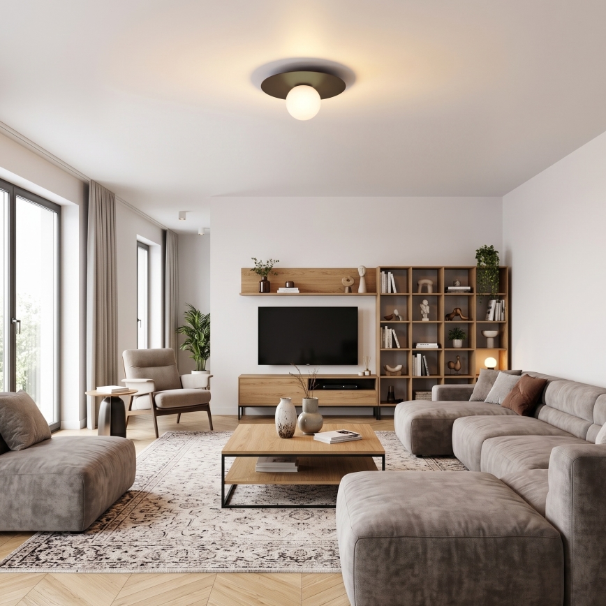 Lampa sufitowa FLAT 1xE27/15W/230V 55x60 cm brązowa