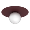 Lampa sufitowa FLAT 1xE27/15W/230V Ø 35 cm bordowa