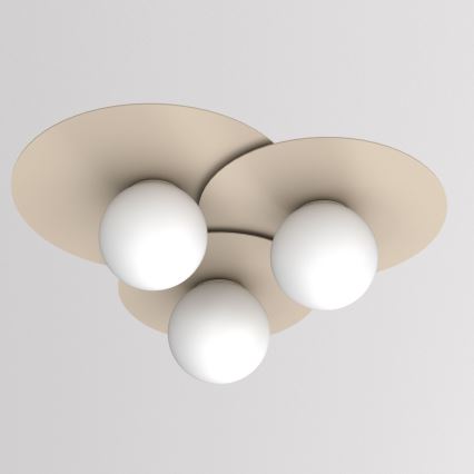 Lampa sufitowa FLAT 3xE27/15W/230V 55x60 cm beżowa