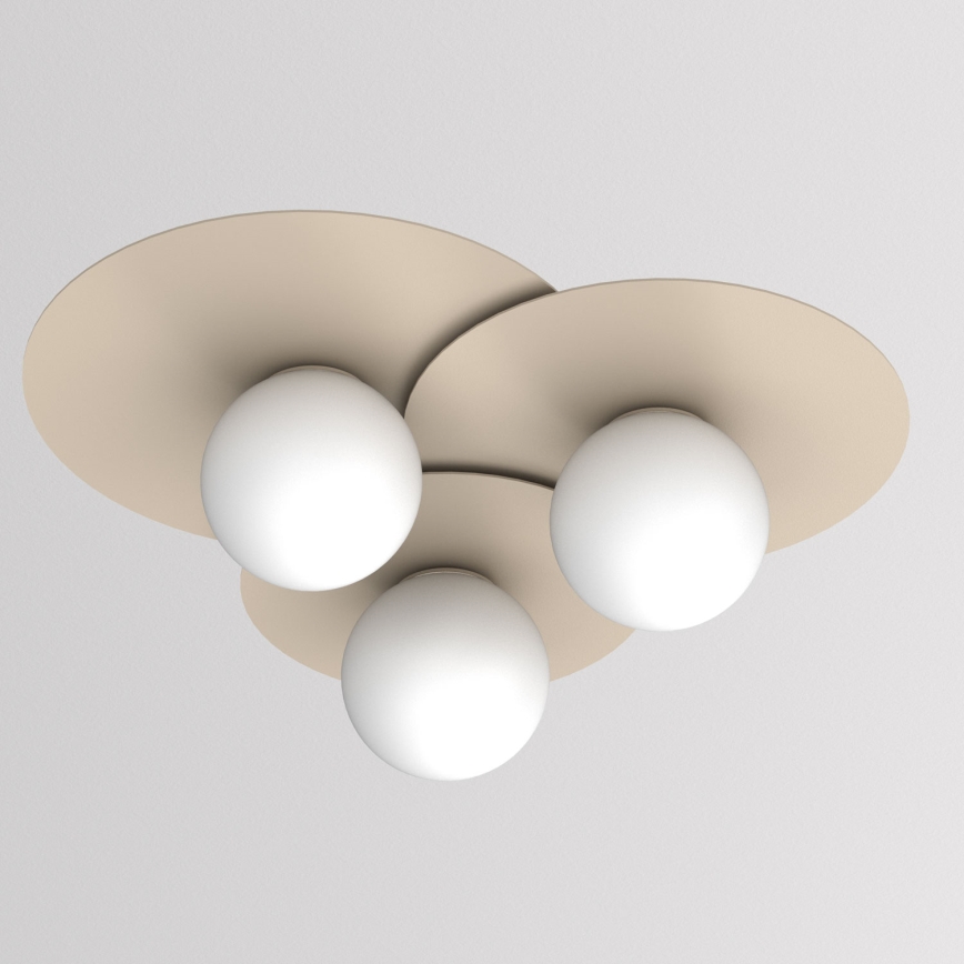Lampa sufitowa FLAT 3xE27/15W/230V 55x60 cm beżowa