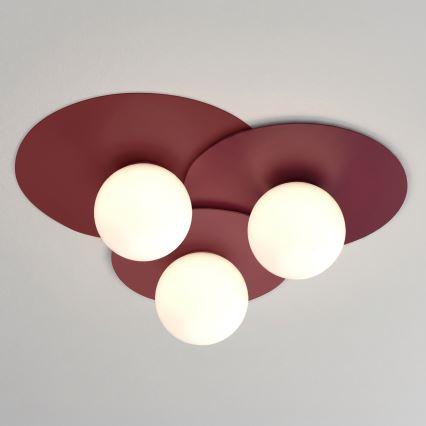 Lampa sufitowa FLAT 3xE27/15W/230V 55x60 cm bordowa