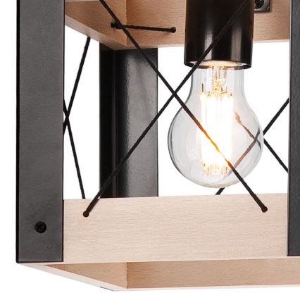 Lampa sufitowa FRIDA 1xE27/60W/230V czarne/beżowe buk