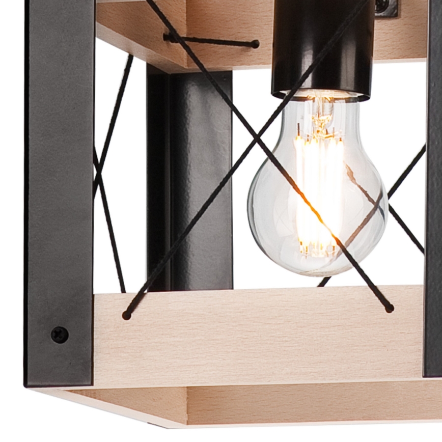 Lampa sufitowa FRIDA 1xE27/60W/230V czarne/beżowe buk