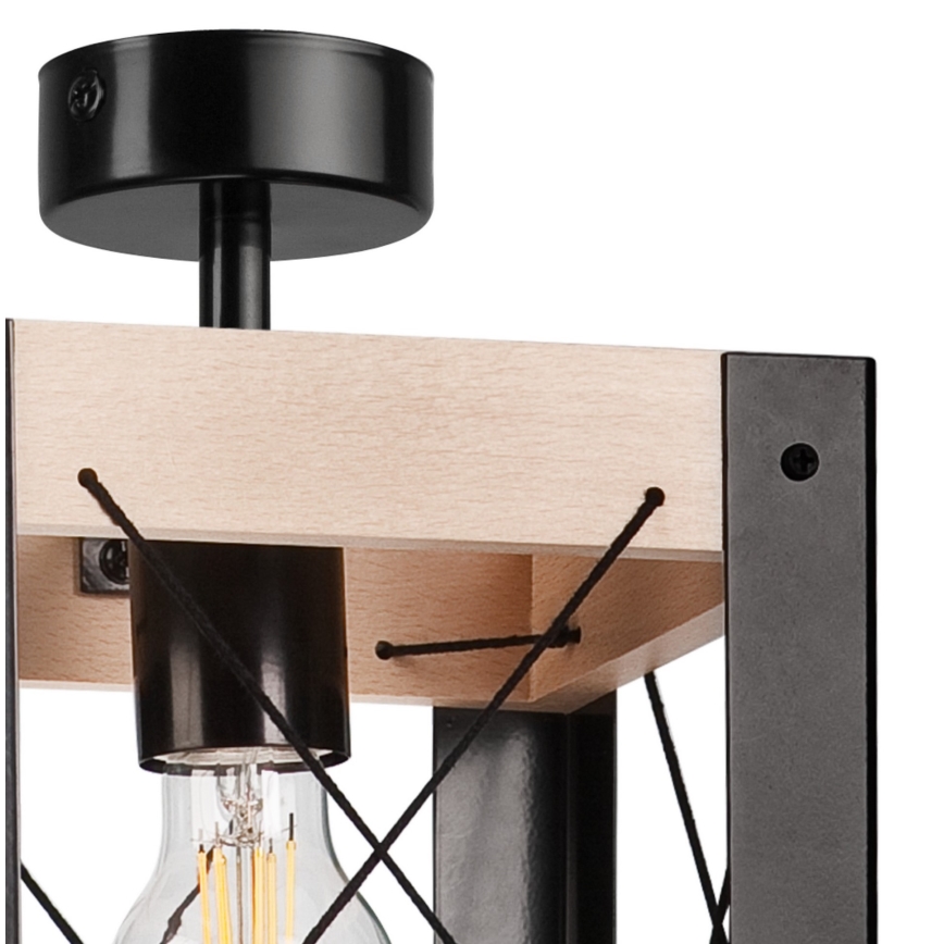 Lampa sufitowa FRIDA 1xE27/60W/230V czarne/beżowe buk