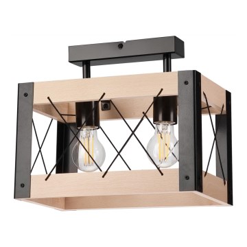 Lampa sufitowa FRIDA 2xE27/60W/230V czarne/beżowe buk
