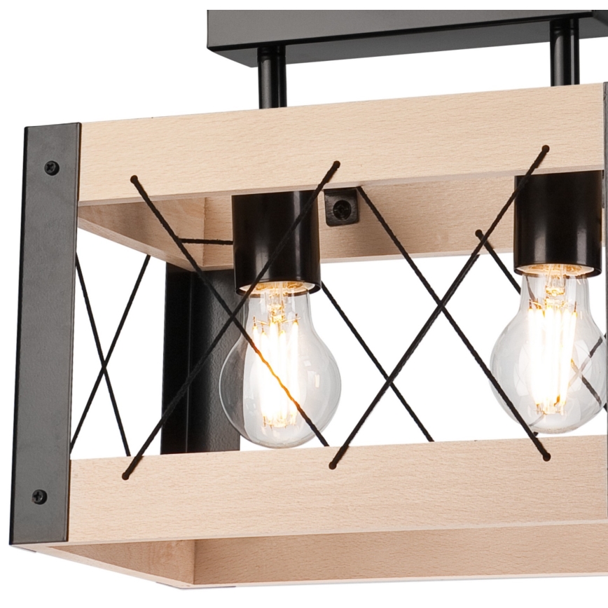 Lampa sufitowa FRIDA 2xE27/60W/230V czarne/beżowe buk