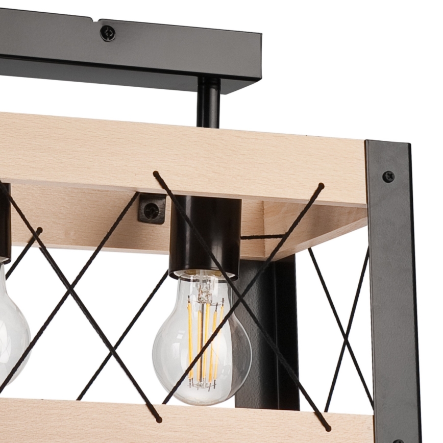 Lampa sufitowa FRIDA 2xE27/60W/230V czarne/beżowe buk