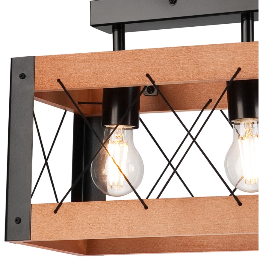 Lampa sufitowa FRIDA 2xE27/60W/230V czarne/brązowe buk