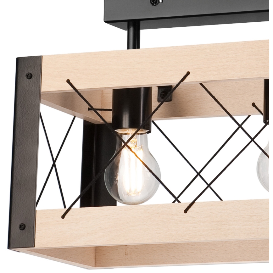 Lampa sufitowa FRIDA 3xE27/60W/230V czarne/beżowe buk