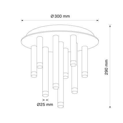 Lampa sufitowa GLAM 9xG9/8W/230V złota