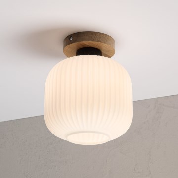 Lampa sufitowa HARMA WOOD 1xE27/15W/230V dąb/biały śr. 20 cm