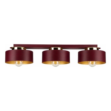 Lampa sufitowa IGNIA 3xE27/60W/230V bordowa/złota