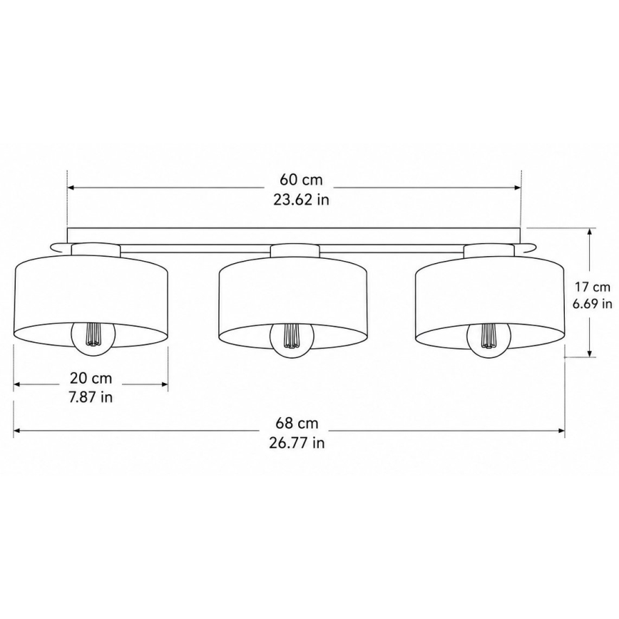 Lampa sufitowa IGNIA 3xE27/60W/230V bordowa/złota