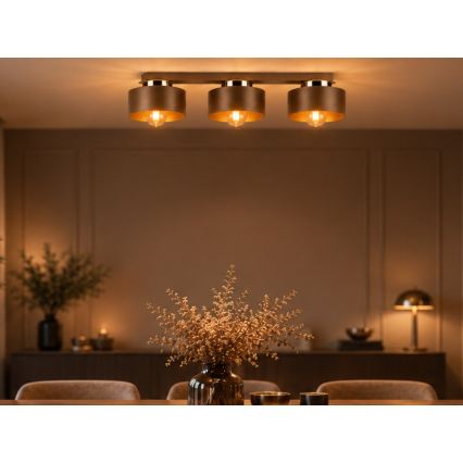 Lampa sufitowa IGNIA 3xE27/60W/230V brązowa/złota