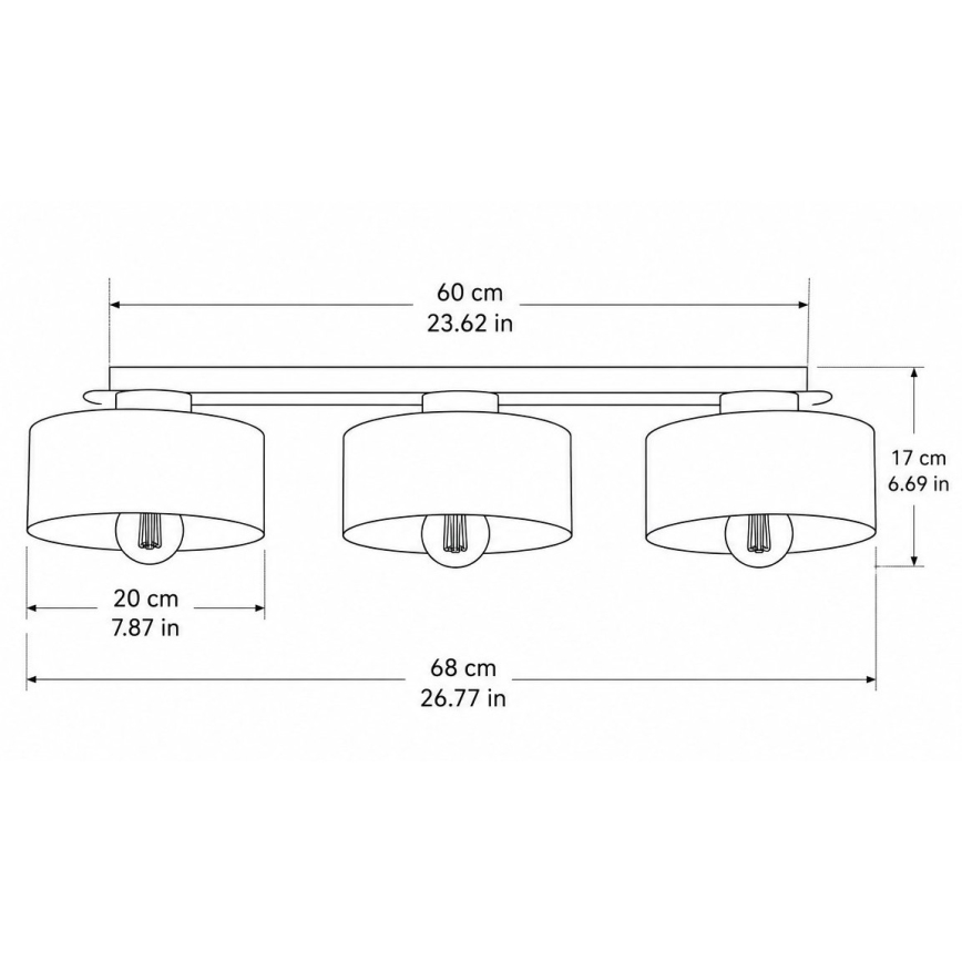 Lampa sufitowa IGNIA 3xE27/60W/230V brązowa/złota