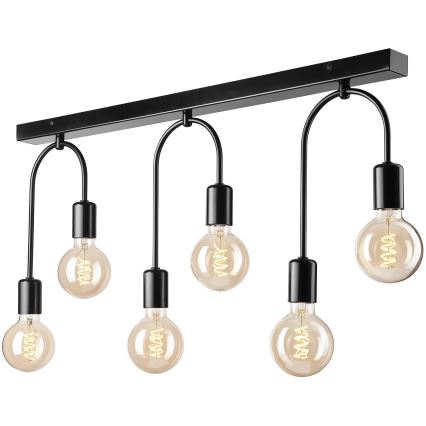 Lampa sufitowa JANO 6xE27/15W/230V czarna