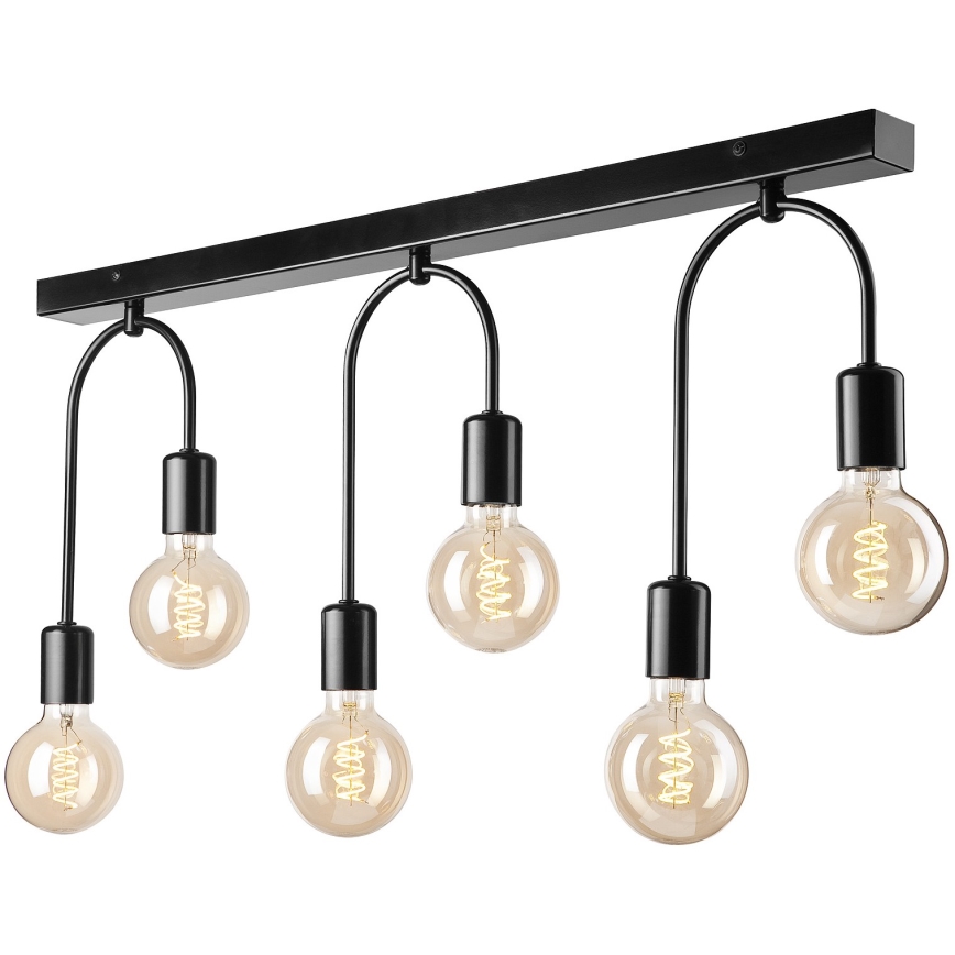 Lampa sufitowa JANO 6xE27/15W/230V czarna